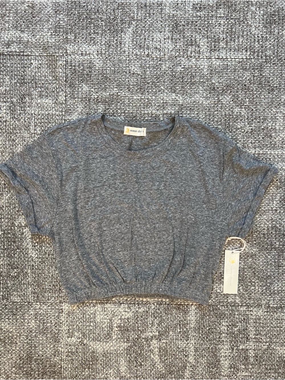 Ocean Drive Heather Gray Cropped Short Sleeve Tee